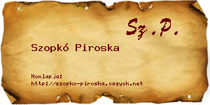 Szopkó Piroska névjegykártya