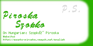 piroska szopko business card